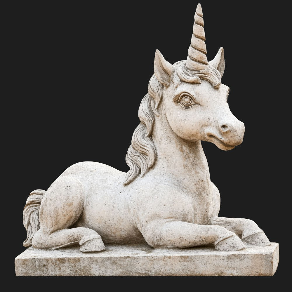 Renaissance Statuette Resting Unicorn Figurine