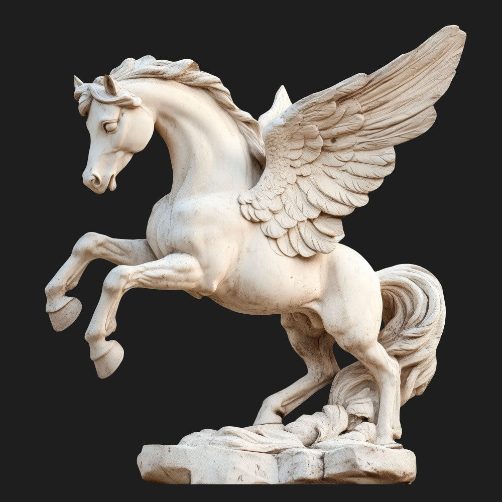 Renaissance Statuette Rearing Pegasus Sculpture