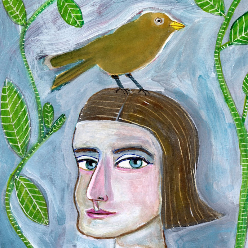 Dame à l'oiseau