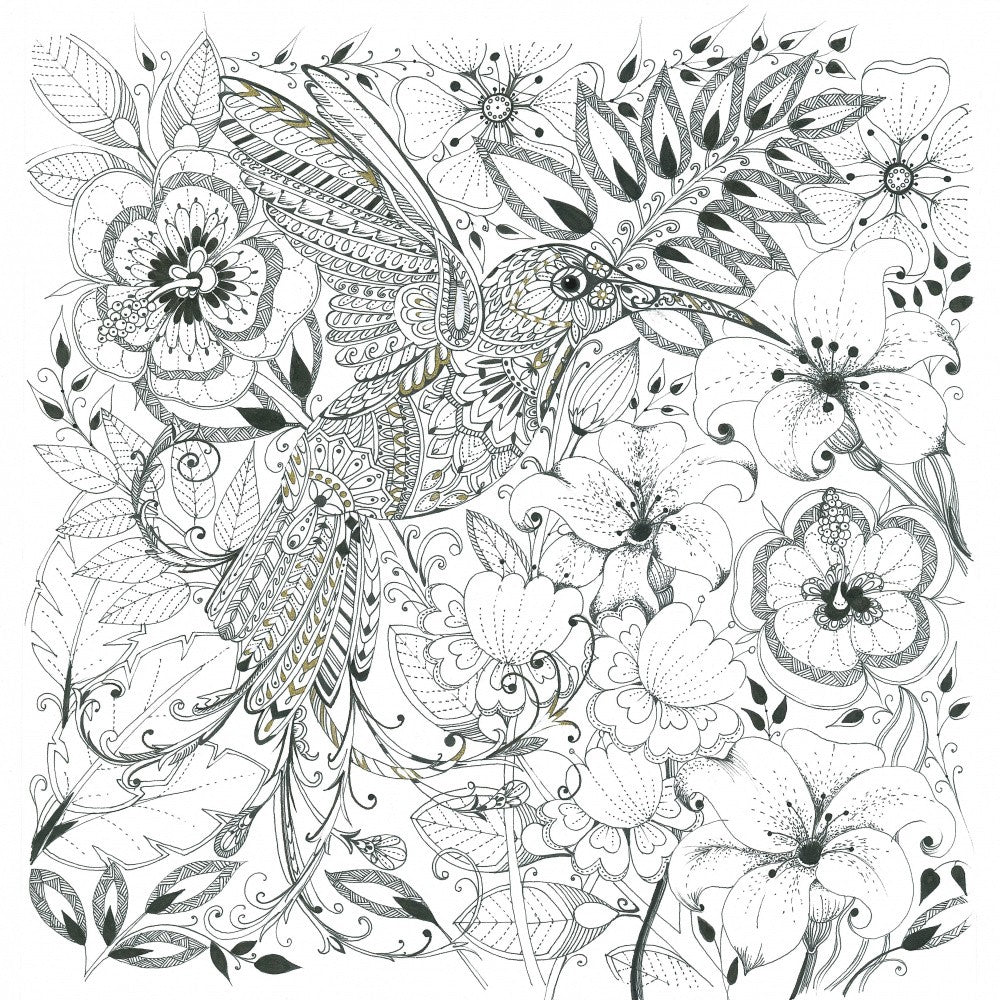 Hummingbird and Flowers