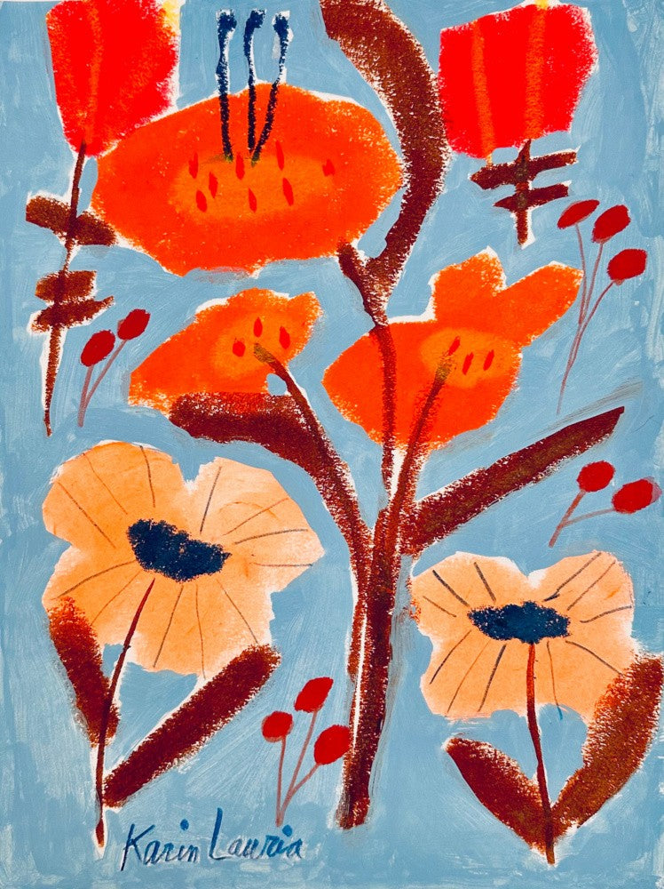 Red, Orange, and Peach Floral