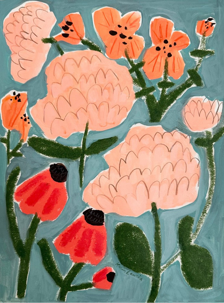 Pink, Red, and Peach Floral