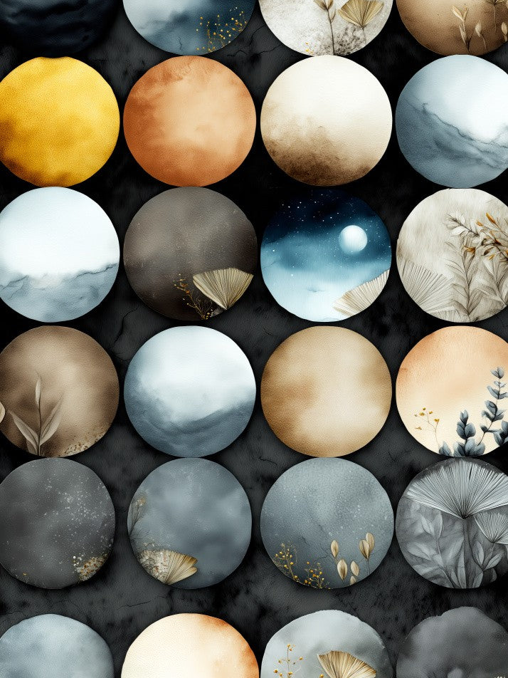Watercolor moons