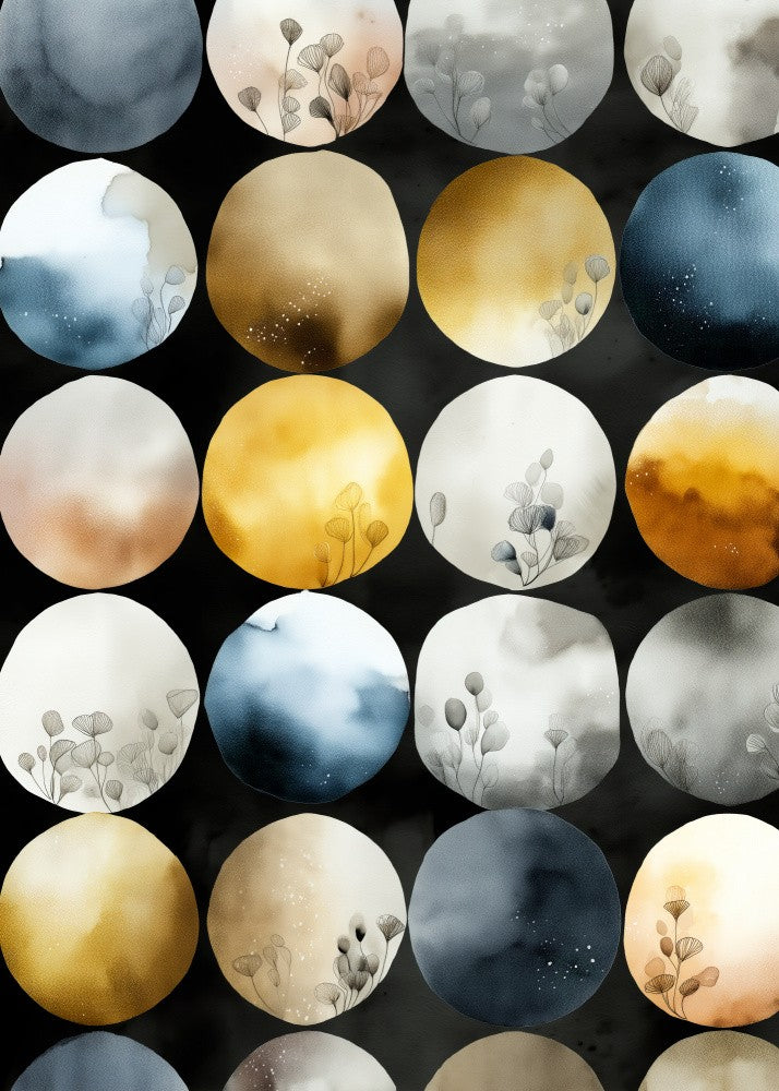 Watercolor moons