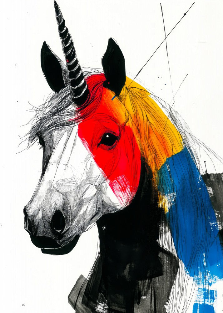 Unicorn rainbow art