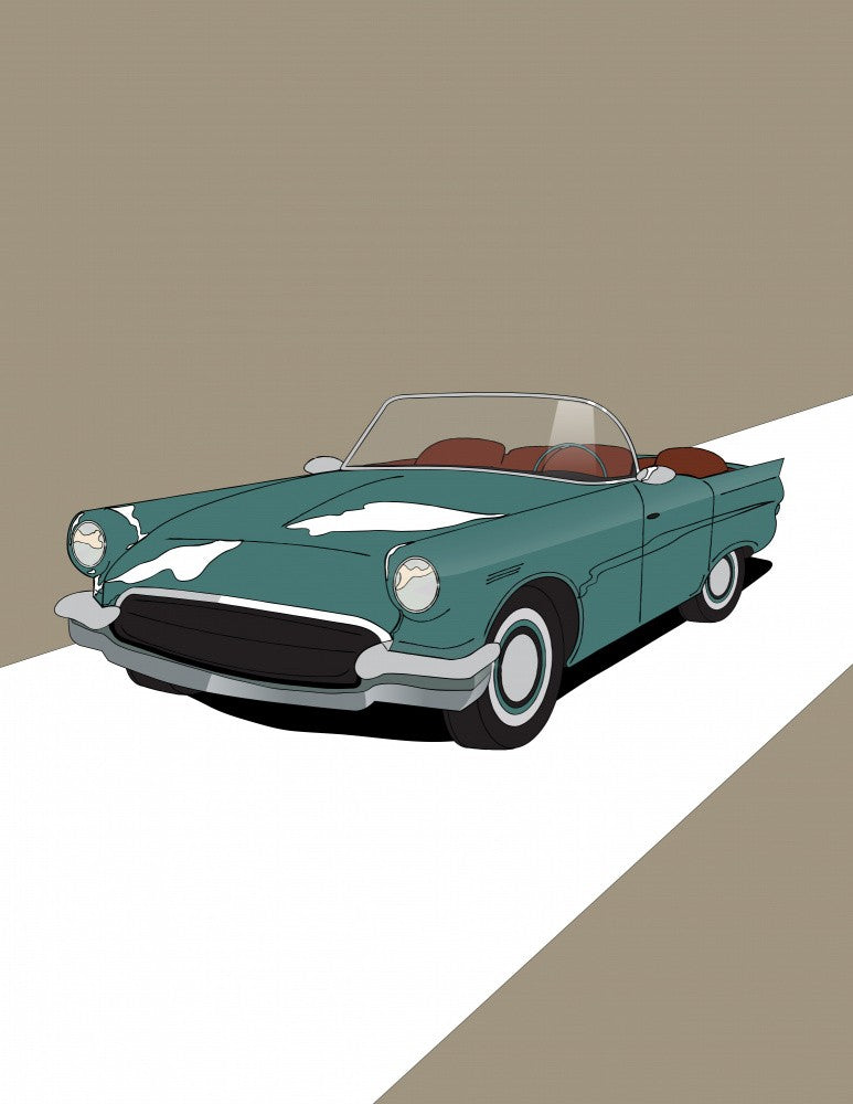 Vintage Green Sports Car