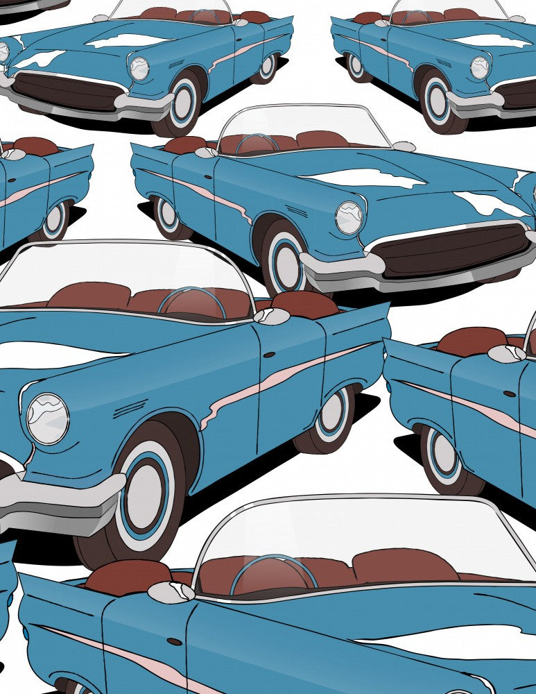 Vintage Red Sports Car Pattern