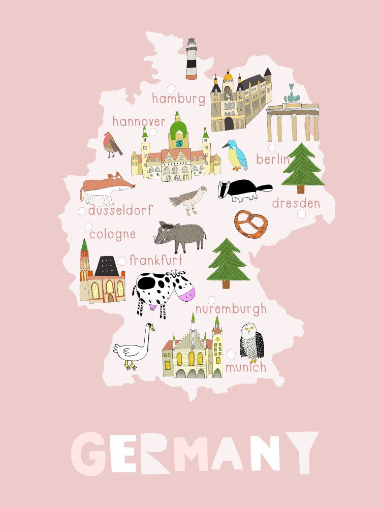 Illustrated Map of Germany by Carla Daly
