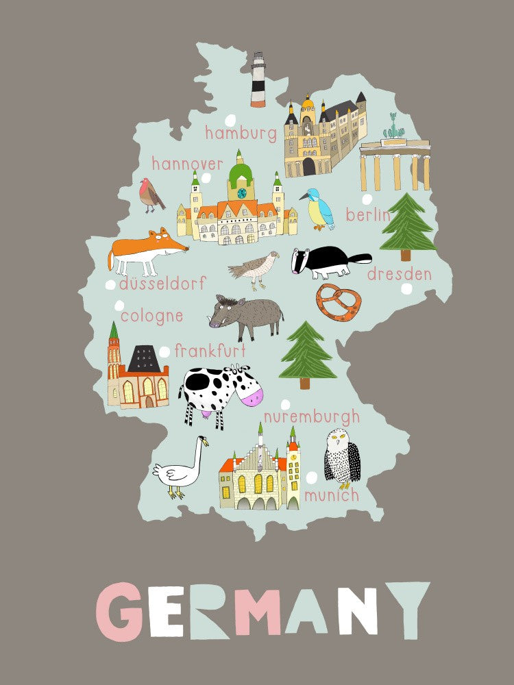 Illustrated Map of Germany by Carla Daly