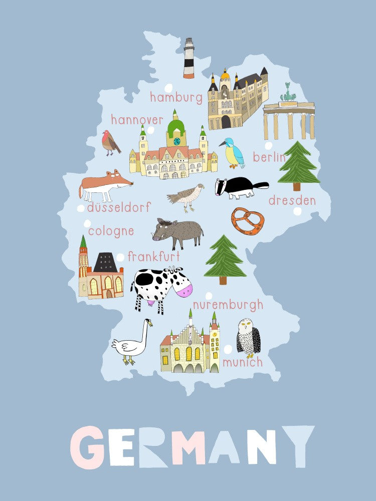 Illustrated Map of Germany by Carla Daly