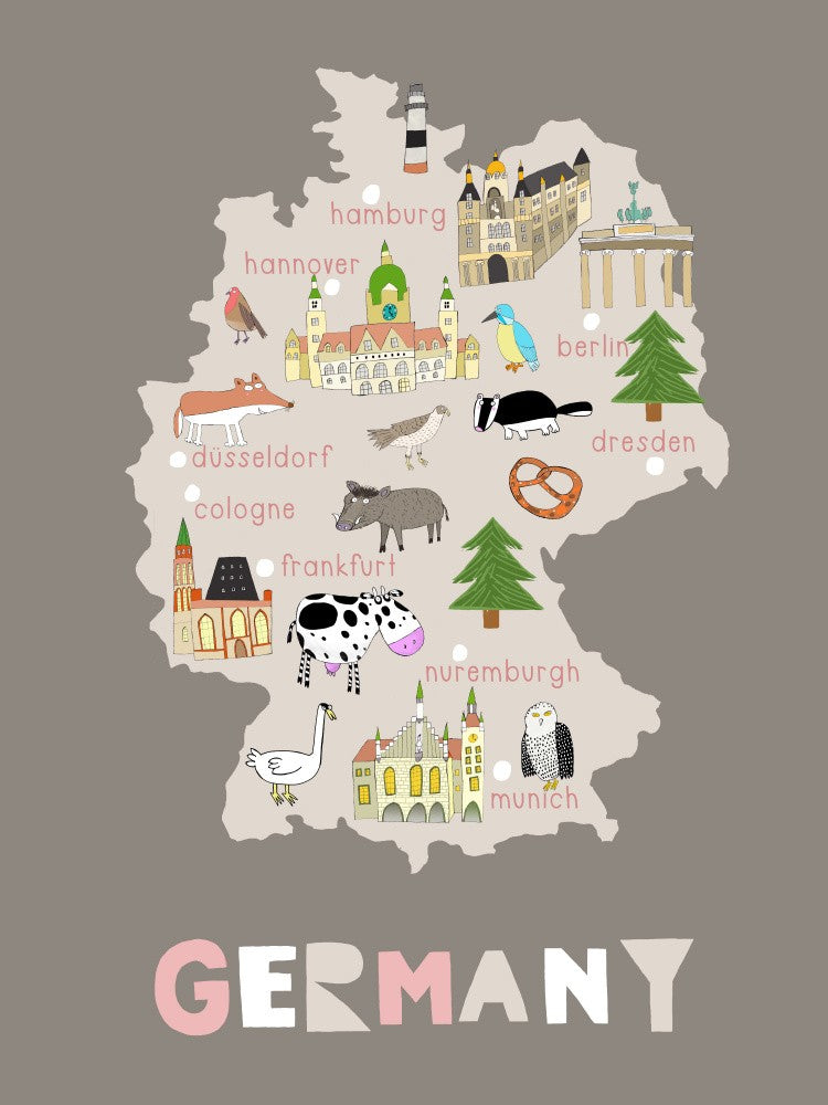 Illustrated Map of Germany by Carla Daly