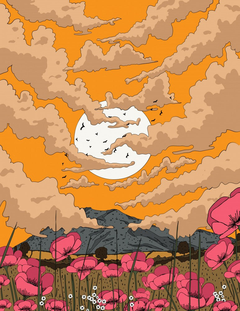 Poppy Evening Landscape