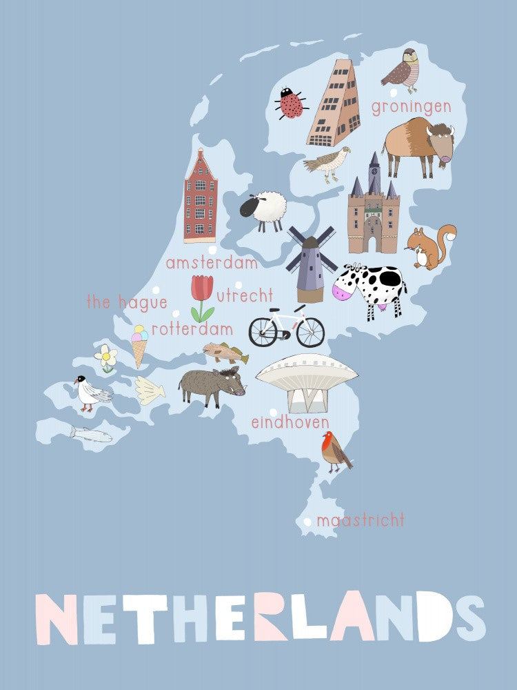 Illustration des Pays-Bas par l'Artiste Carla Daly