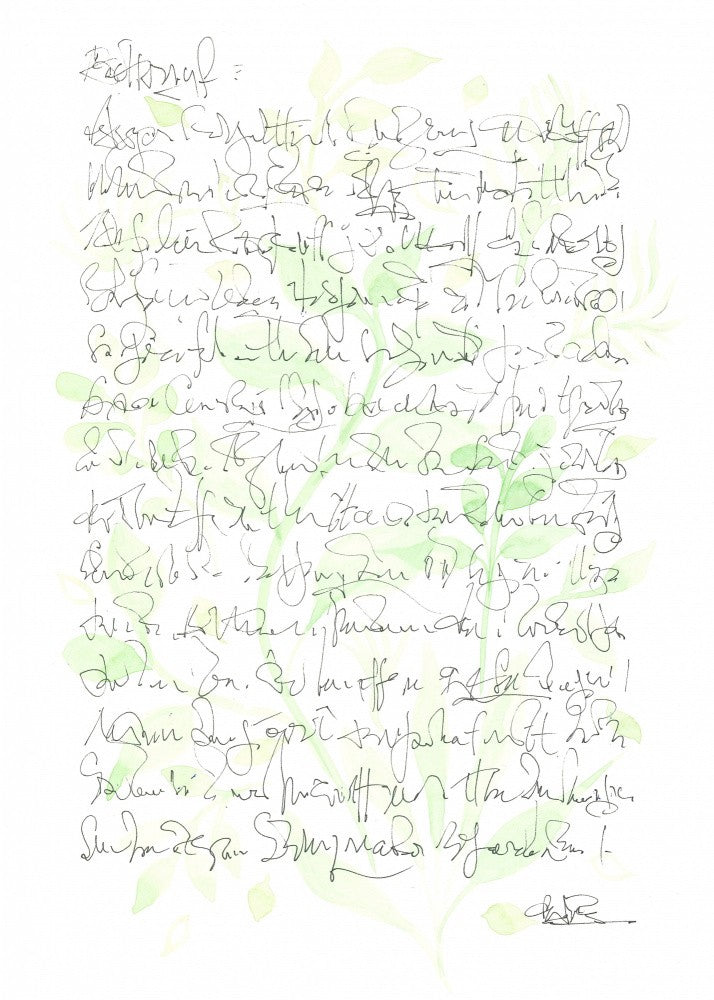 Asemic writing Botanic Notes