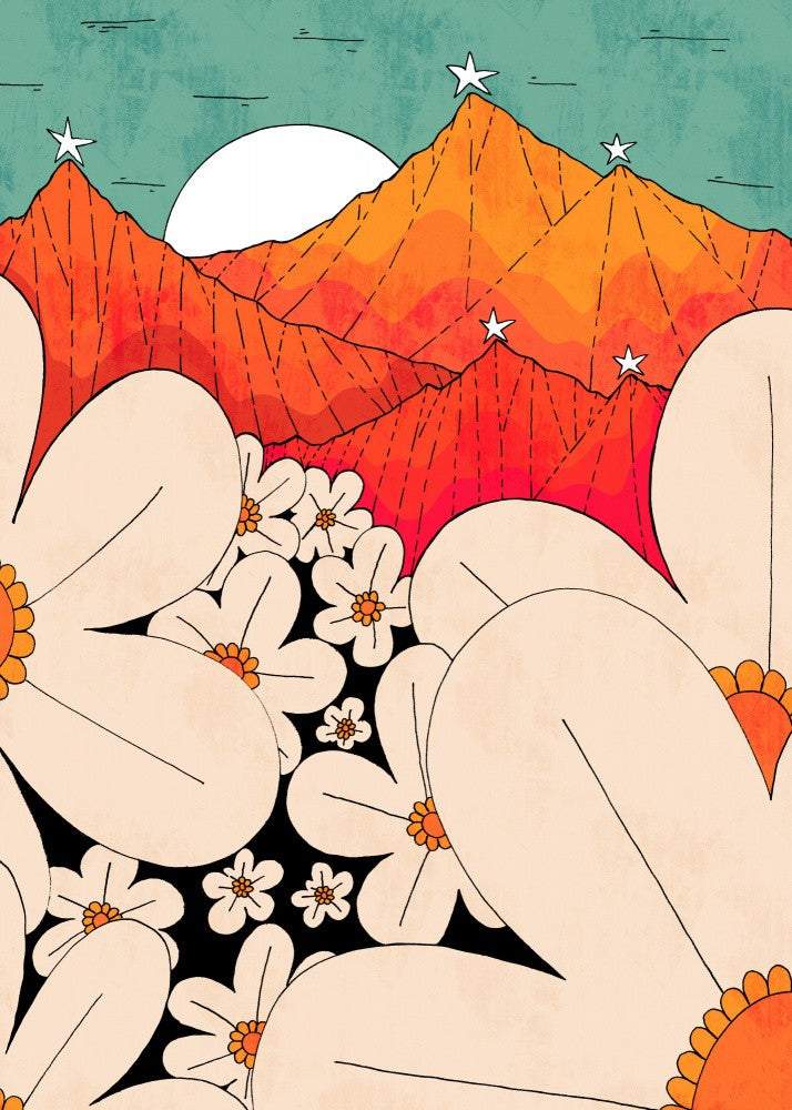 Summer Floral Mountains