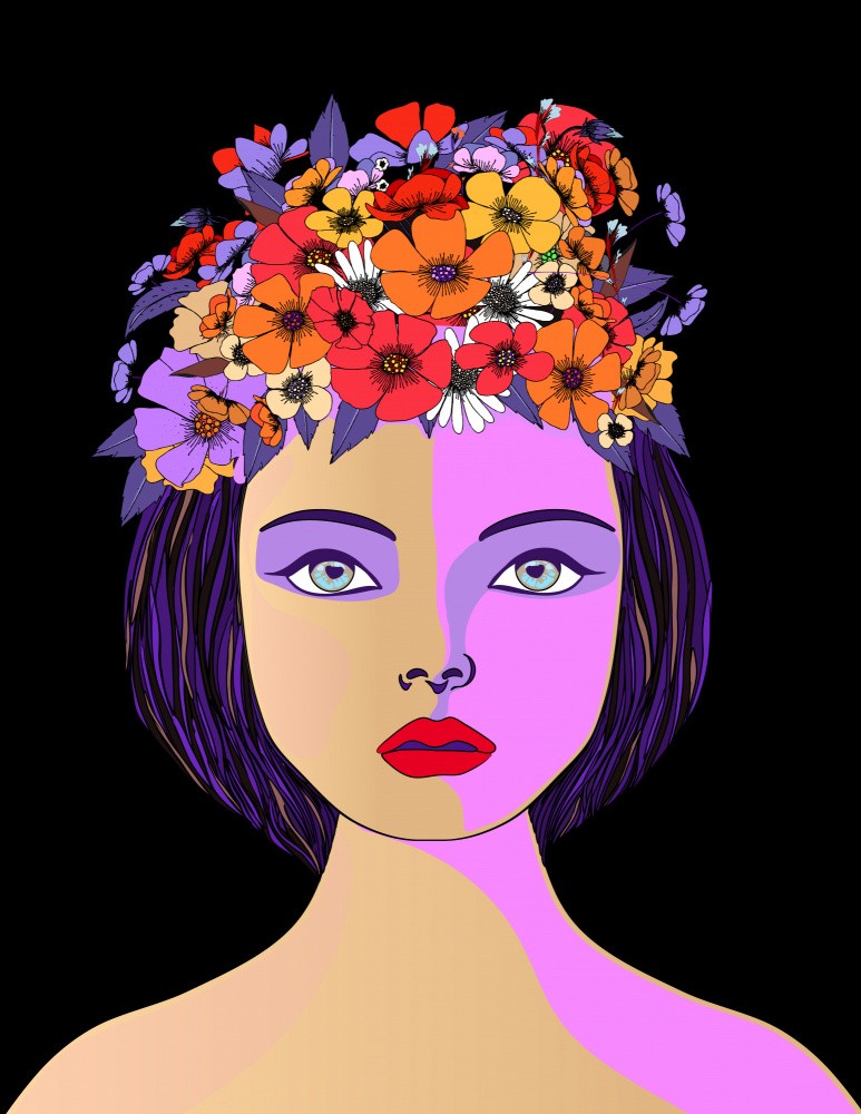 Purple Flower Girl