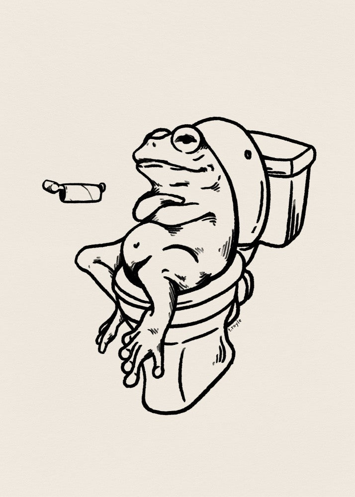 Frog on Toilet (in black)