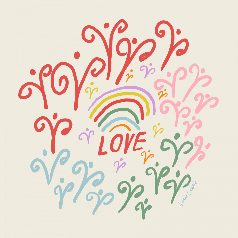 Rainbow Love Wreath
