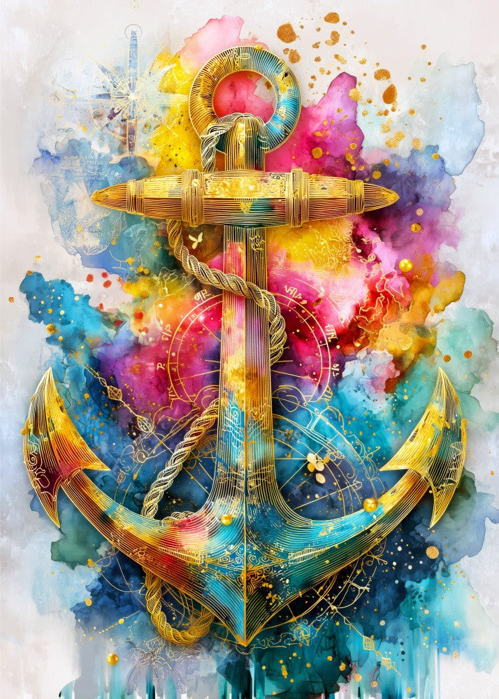 Nautica Sea Art Watercolor Anchor (2)
