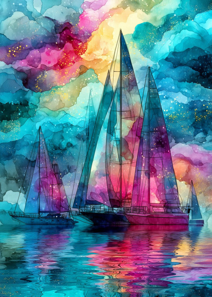 Nautica Sea Art Watercolor Ships (4)