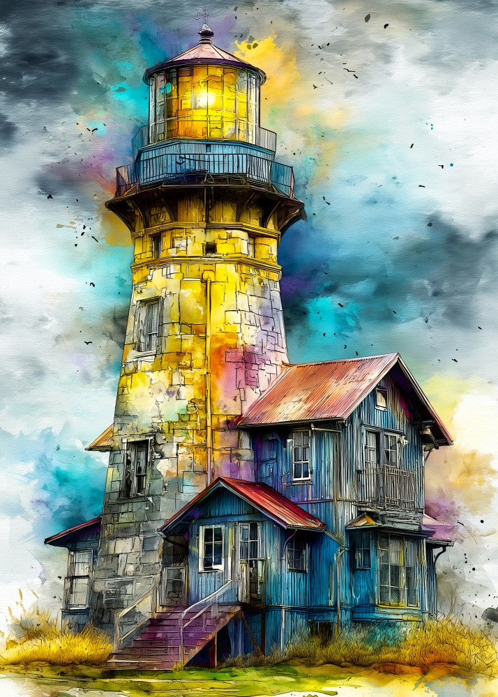 Nautica Sea Art Watercolor Lighthouse (9)