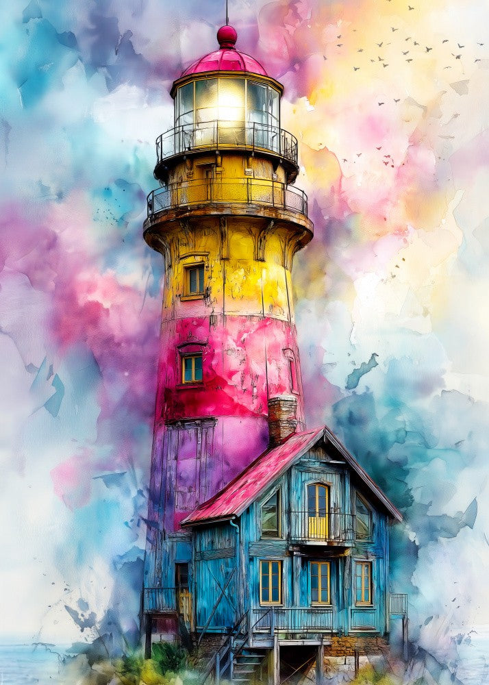 Nautica Sea Art Watercolor  Lighthouse (10)
