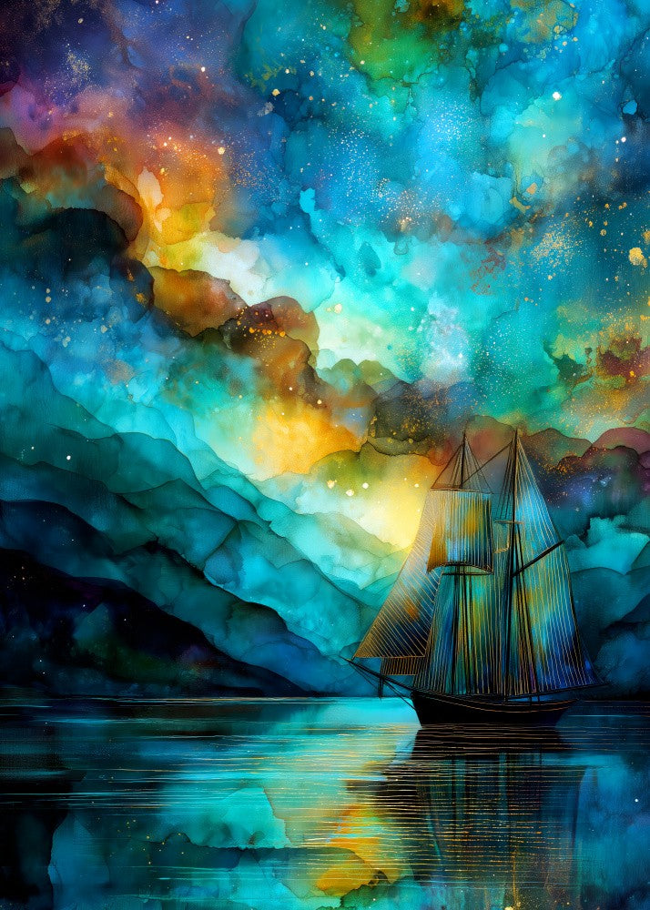 Nautica Sea Art Watercolor Ship (11)