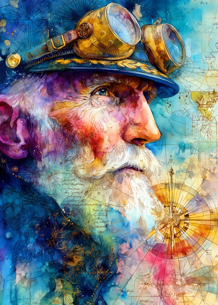 Nautica Sea Art Watercolor Fisherman (19)