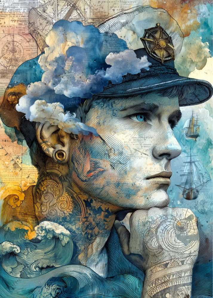 Nautica Sea Art Watercolor Fisherman (20)