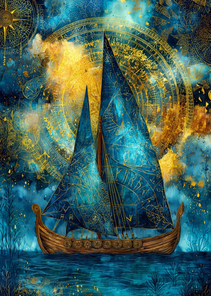 Nautica Sea Art Watercolor Ship (28)