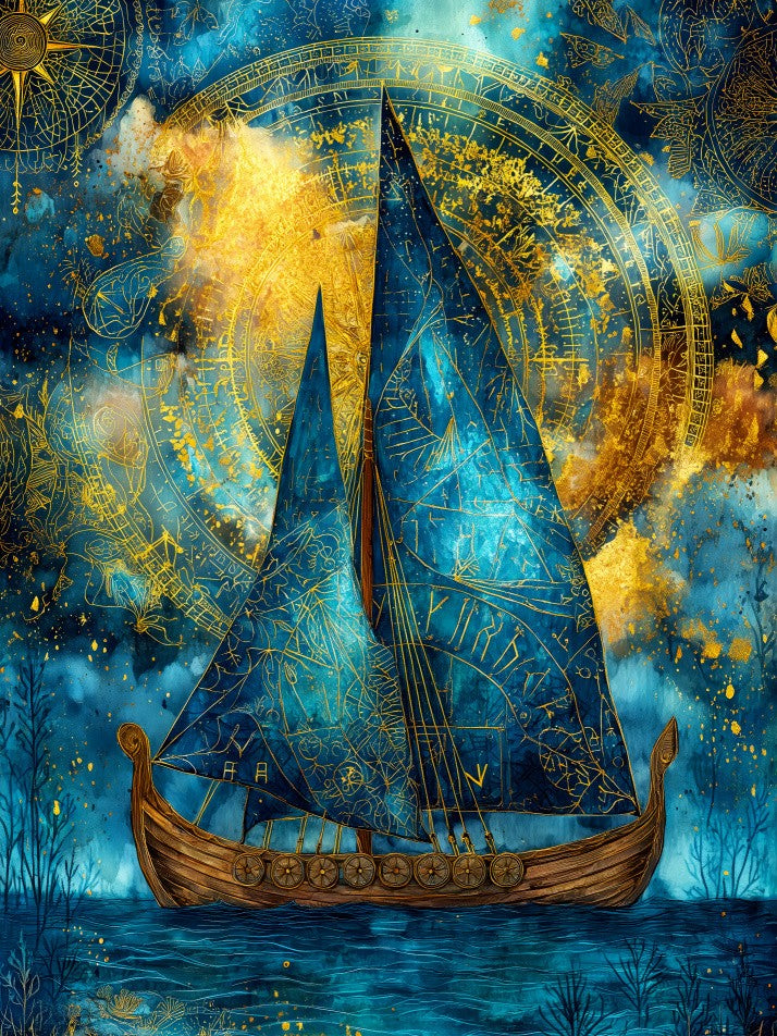 Nautica Sea Art Watercolor Ship (28)