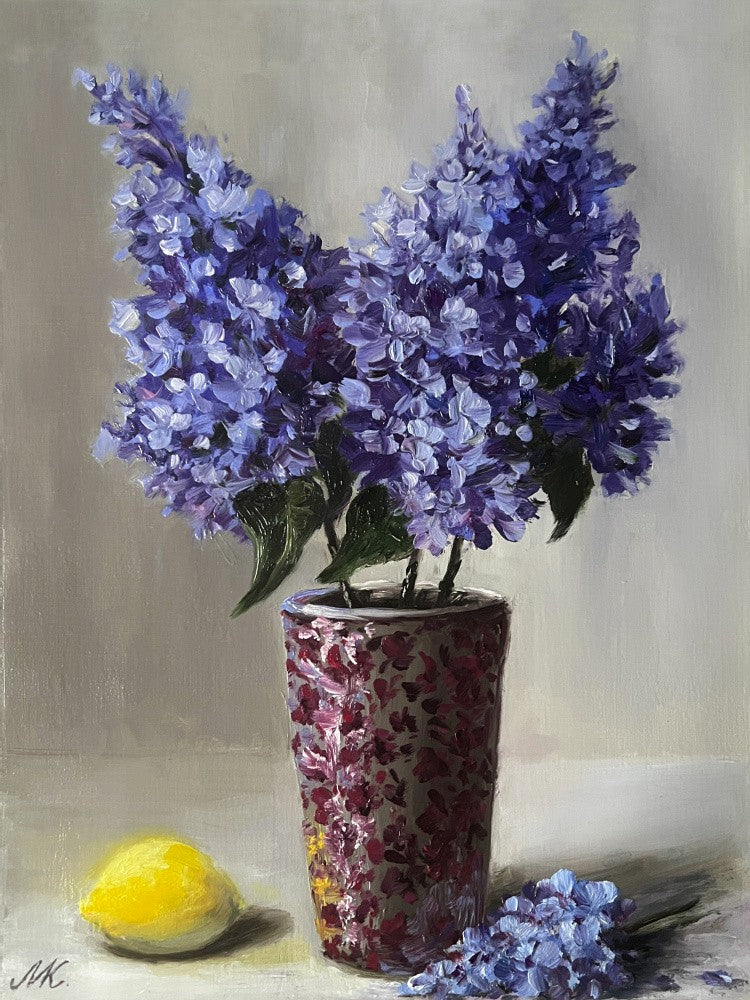 Still Life with Lilacs and Lemon