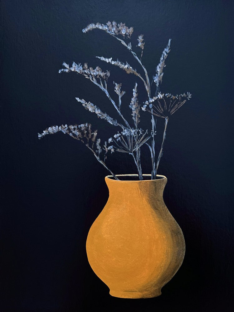 Dried Elegance - legant Dried Floral Art in Yellow Vase for Home, Office or Gift Interior