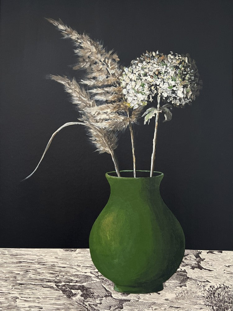 “Botanical Balance” - Green Vase Botanical Art for Home, Office or Gift Interior