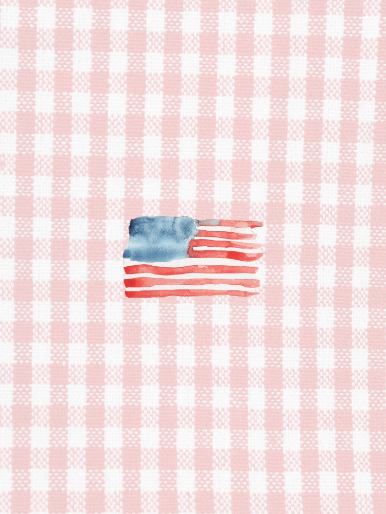 Coastal Flag Textured Fabric Pink Gingham Checks