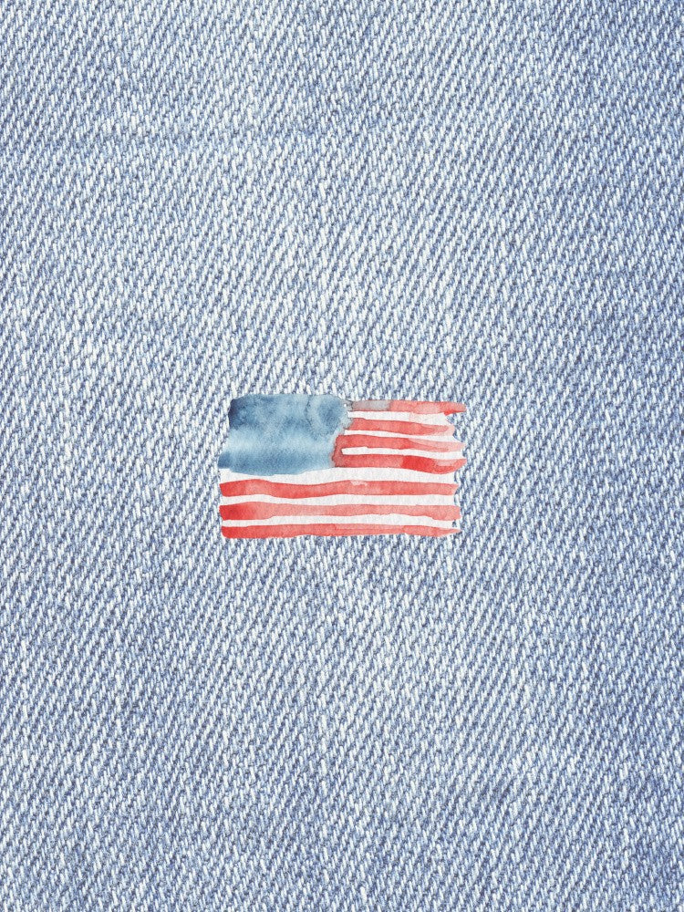 Küstenflagge auf Strukturiertem Jeansstoff