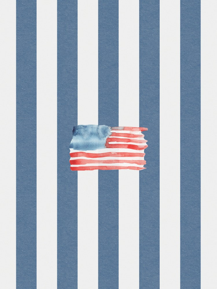Coastal Flag Vintage Textured Blue Stripes