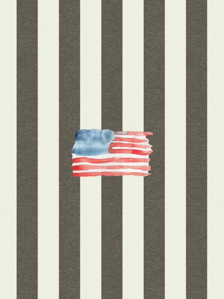 Coastal Flag Vintage Textured Black Stripes
