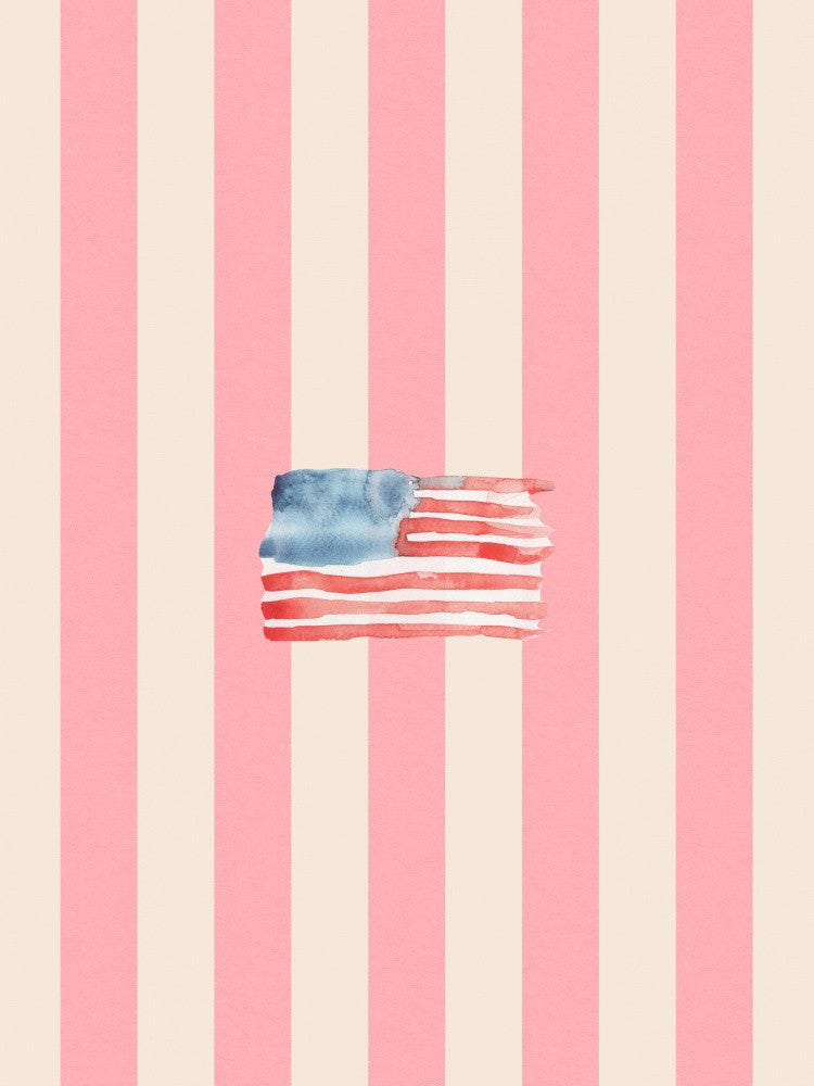 Küstenflagge Vintage Strukturierte Pinke Streifen