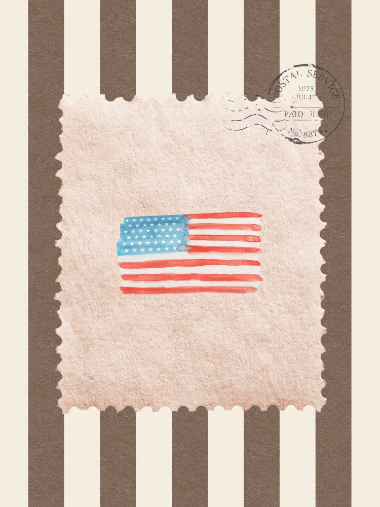 Küsten Sterne-und-Streifen Flagge Vintage Stempel Braune Streifen
