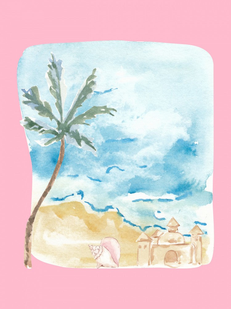 Beachy Palm On Pink