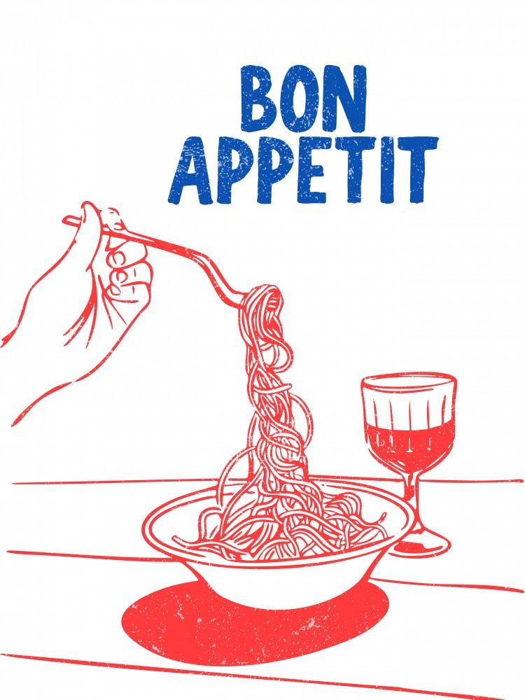 Bon Appetit - Blue and Red