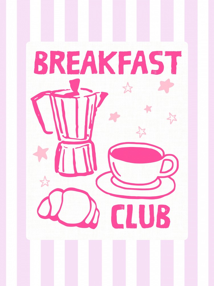 Breakfast Club auf Pinken Streifen