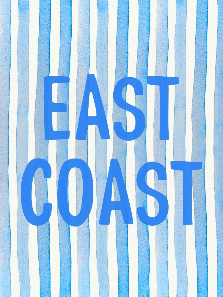 East Coast Blue On Blue Watercolor Stripes