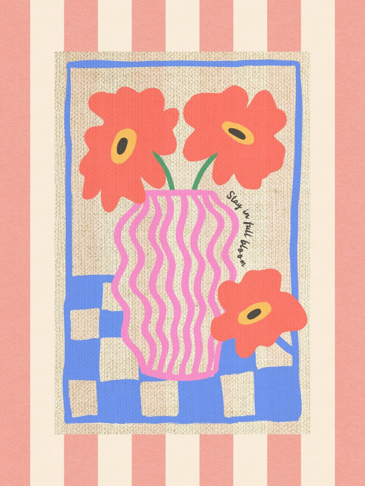 Bleib in voller Blüte Blumen auf Streifen