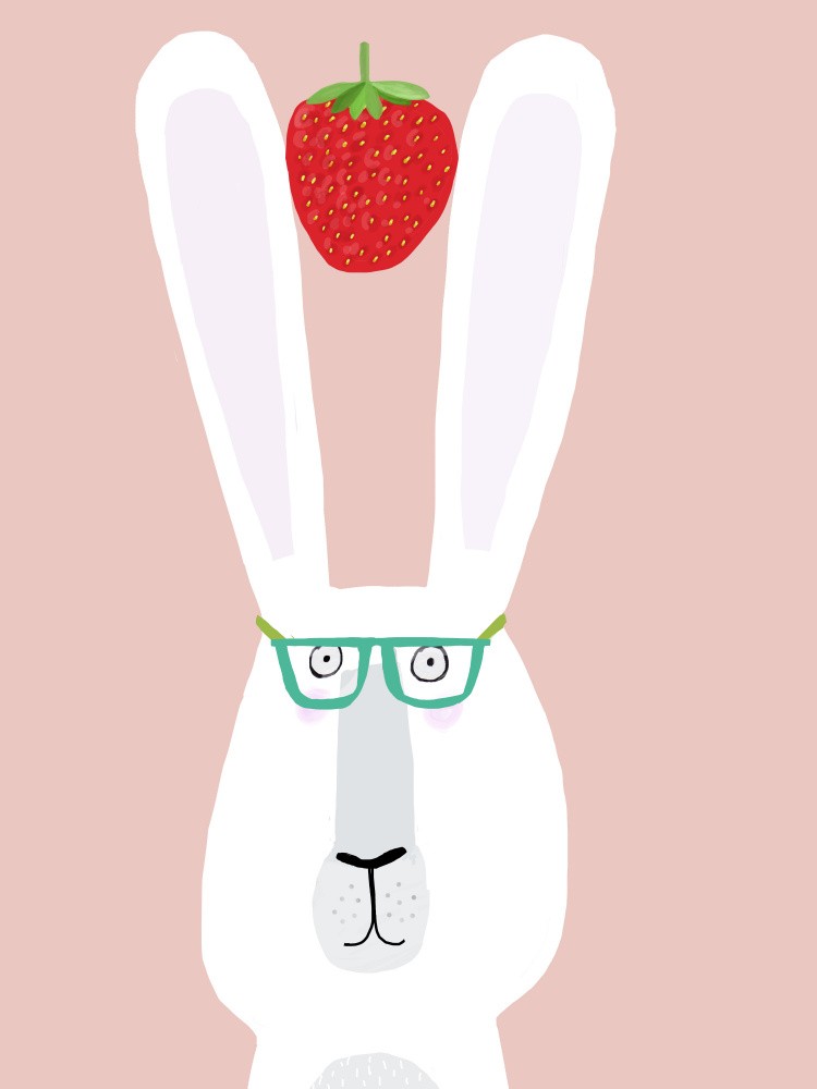 Funny Rabbit with Strawberry