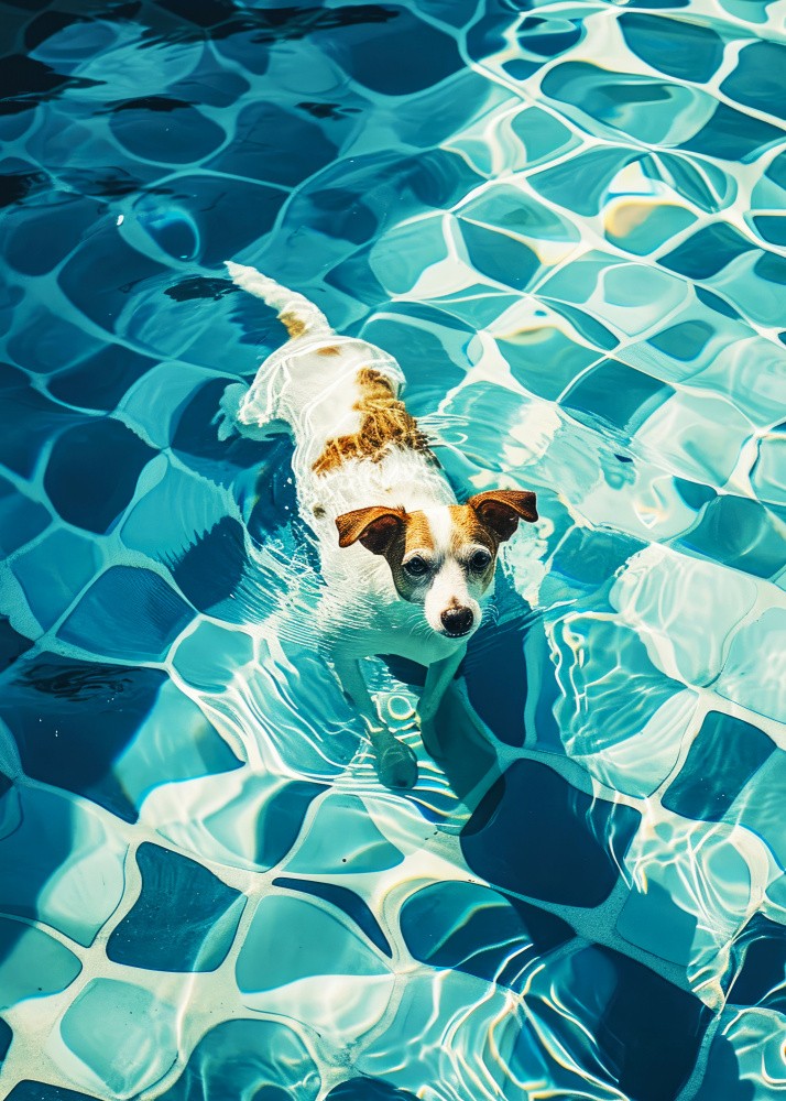 Dog in the swimmingpool
