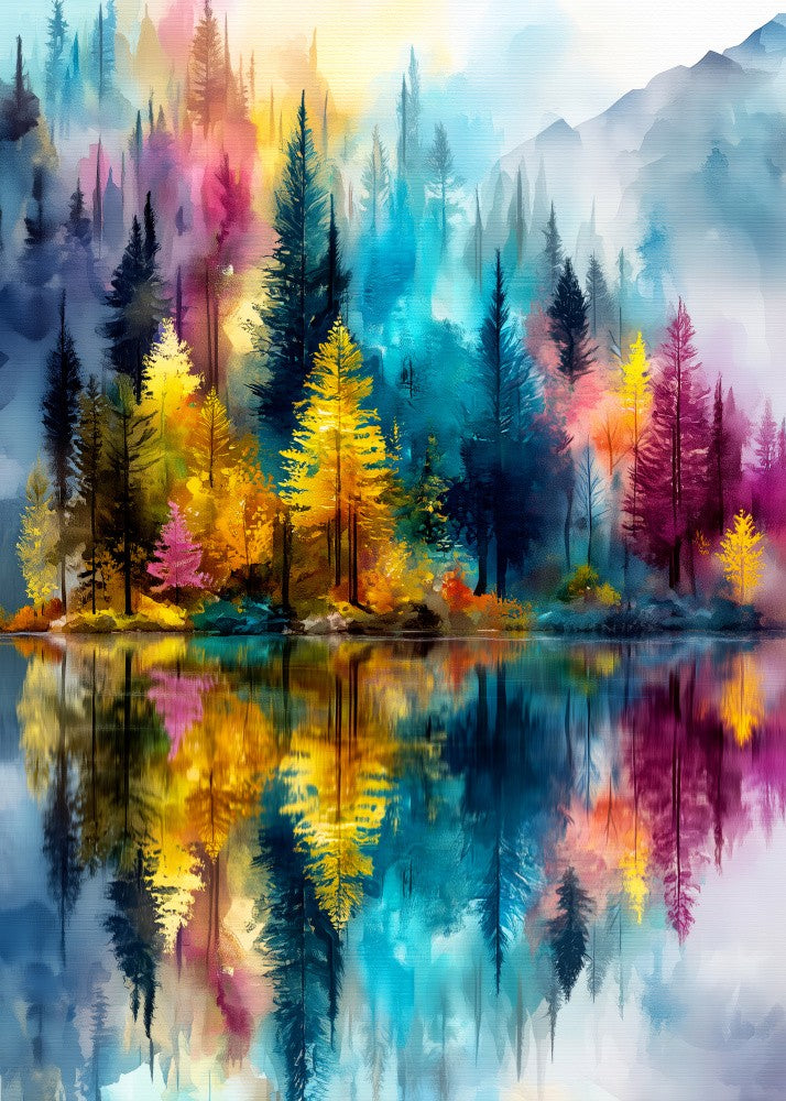 Fairy forest and lake