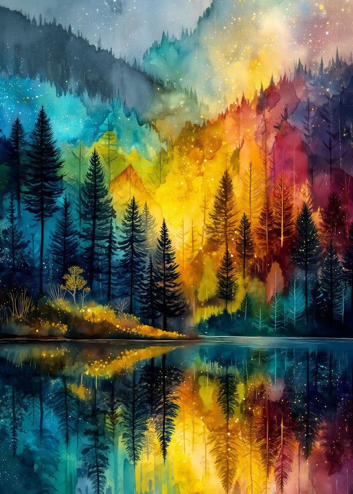 Fairy forest and lake