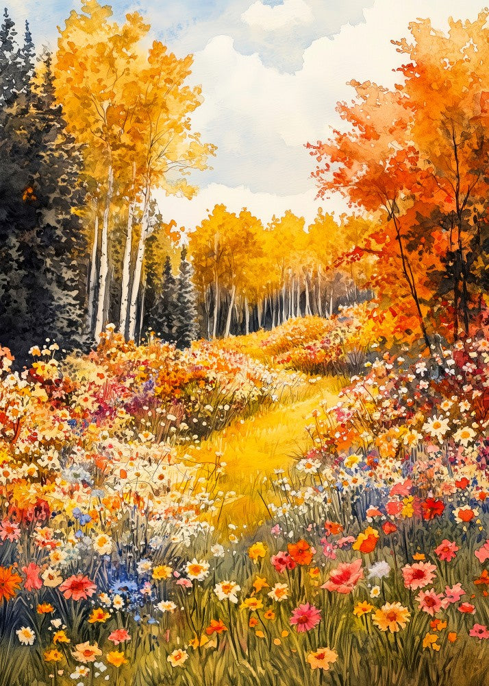 Flowers meadow painting